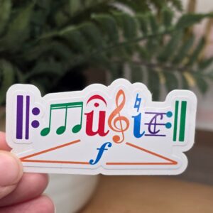 Music Staff Wordmark Sticker